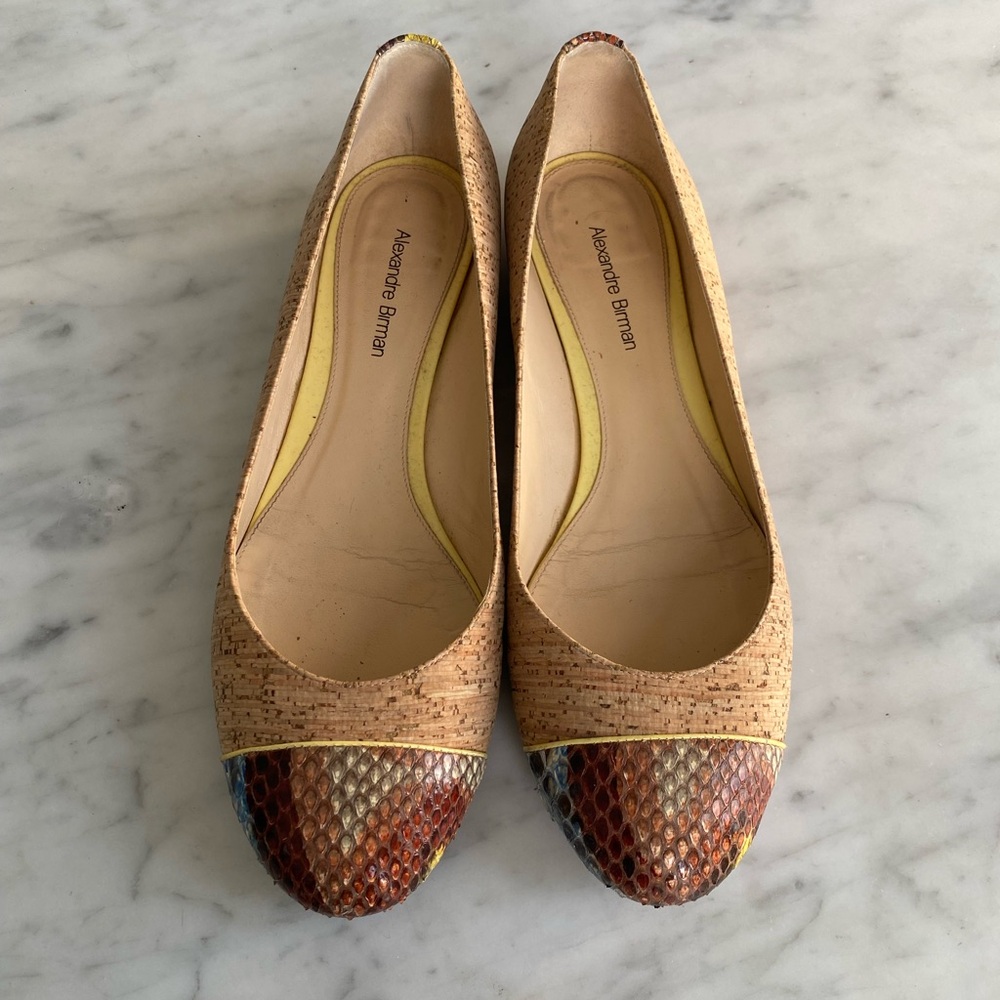 Alexandre Birman Multicolor Snakeskin Women's Flats size 7.5